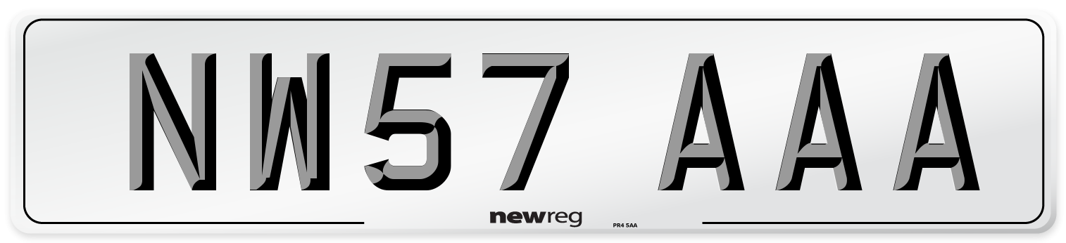 NW57 AAA Number Plate from New Reg